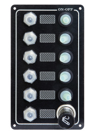 Панель выключателей ТMC 5 тумблеров, 6 предохранителей, прикуриватель (10247867)